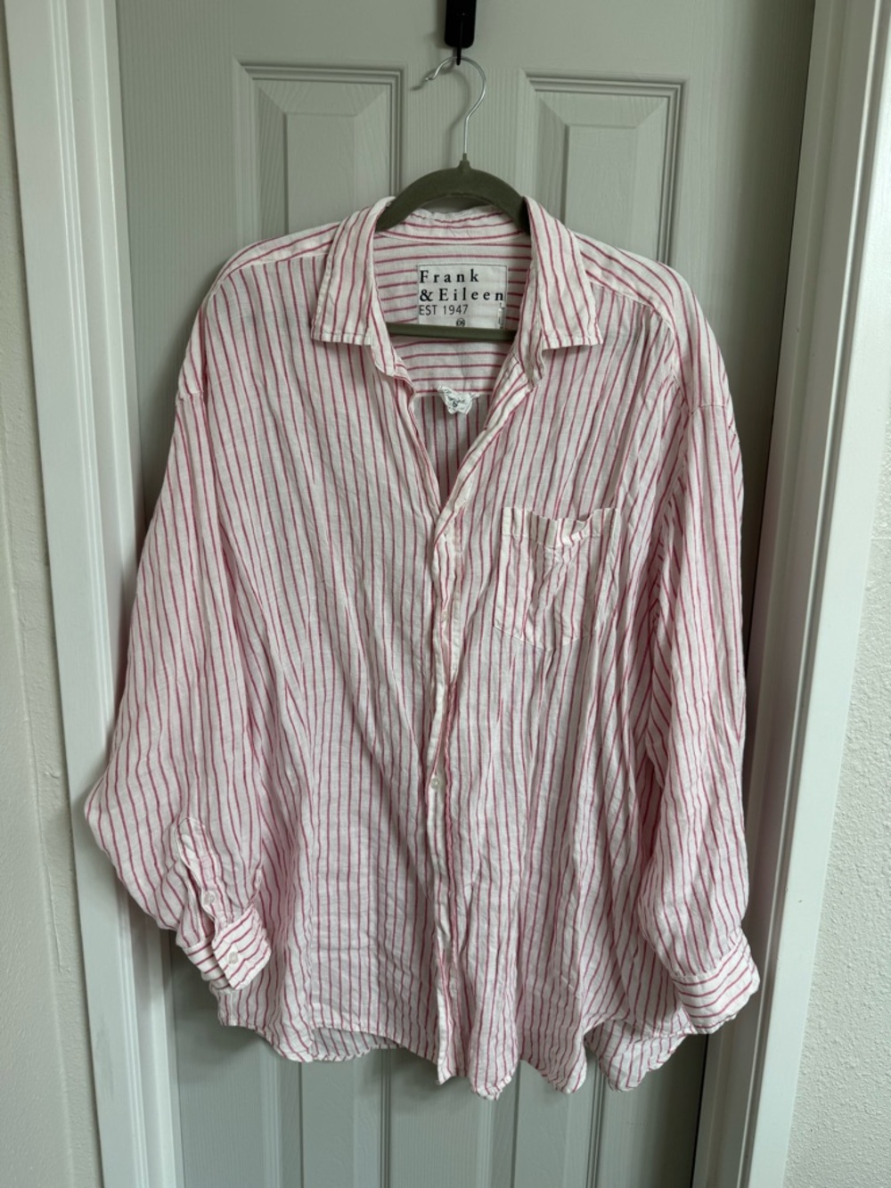 Frank + Eileen Linen Mackenzie Pink + White